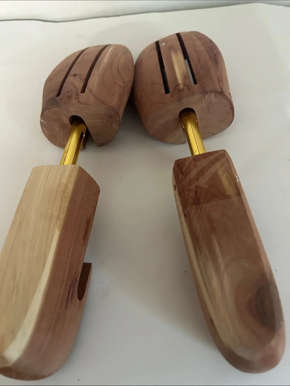 Cole Haan Natural Wood Shoe Trees with Gold Rods (Pair) cedar